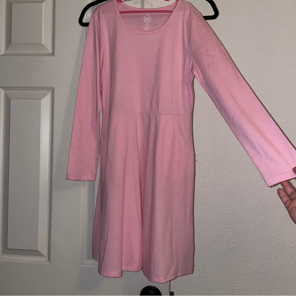 New without tags Wonder Nation Pink glitter dress size L 10/12 - Picture 5 of 7